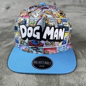 Bioworld Dog Man Hat Cap Snap Back Youth One Size Bump Cap Comic Panels Blue